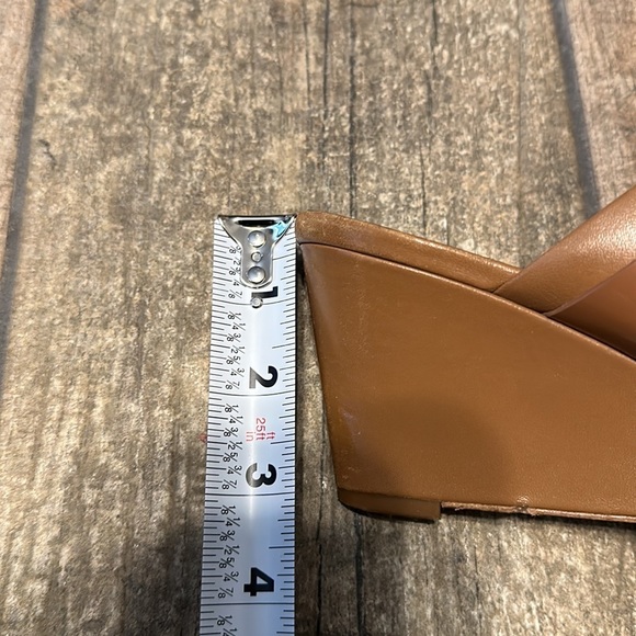 Tory‎ Burch Women’s Tan Leather Slide Wedges SZ 9 - Picture 11 of 12